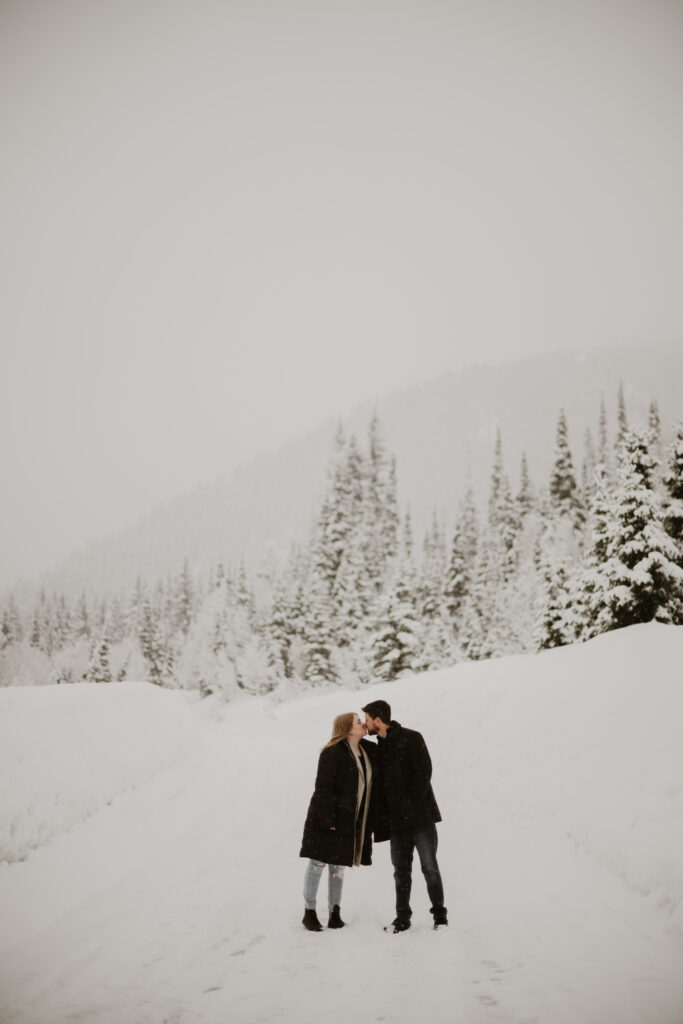 winter engagement session