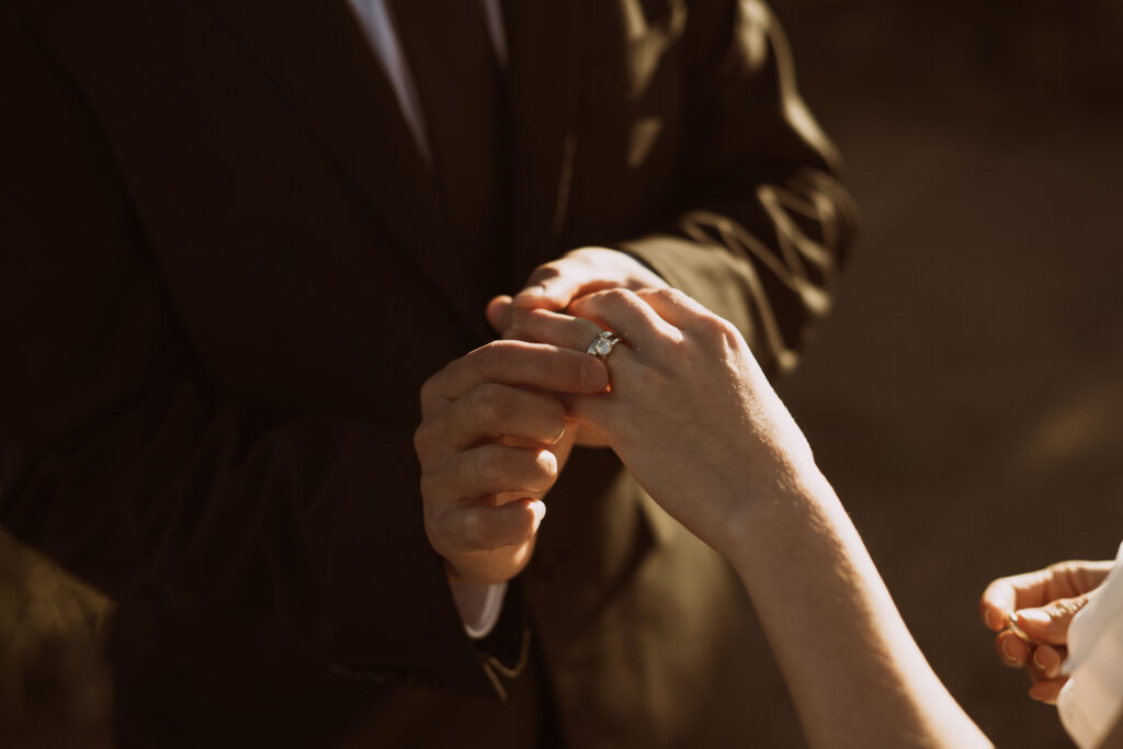 Ring exchange between bride and groom