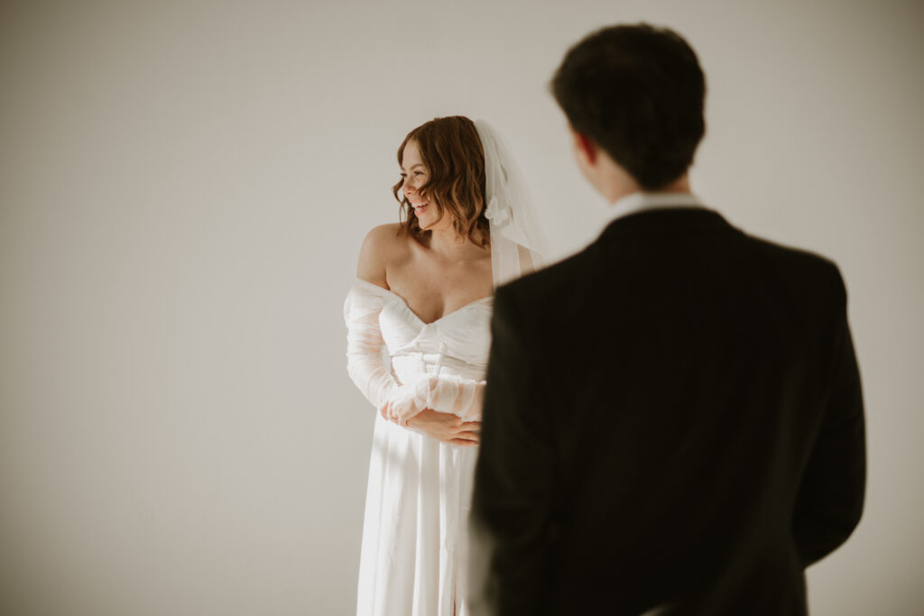 A bridal styled shoot in a studio