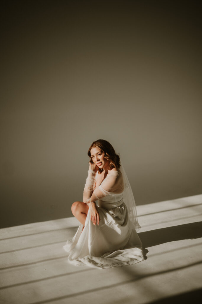 A bridal styled shoot in a studio