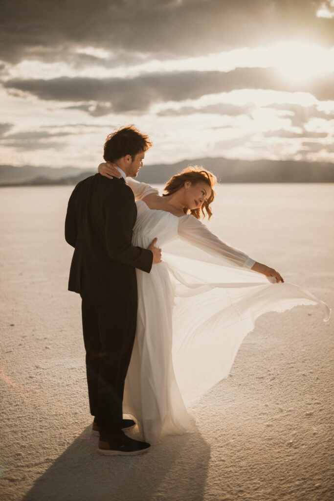 Elopement at the Bonneville Salt Flats