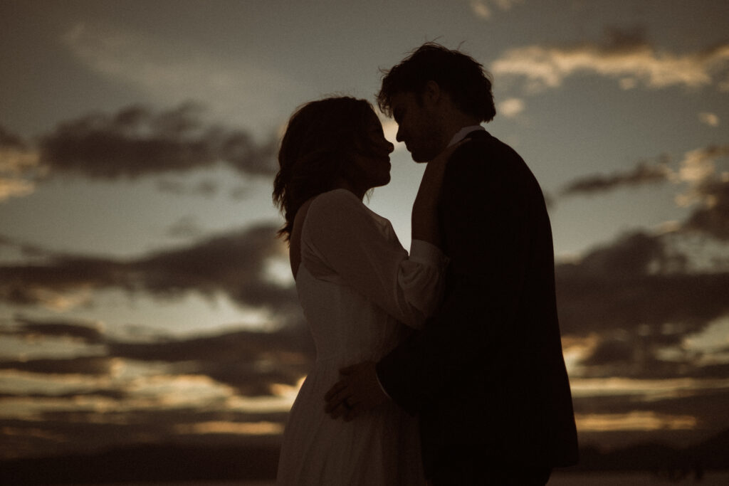 Golden hour wedding photos