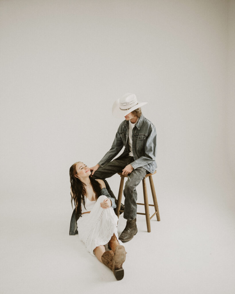 Couples photos in a studio