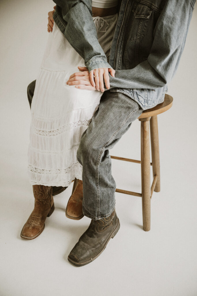 Couples photos in a studio