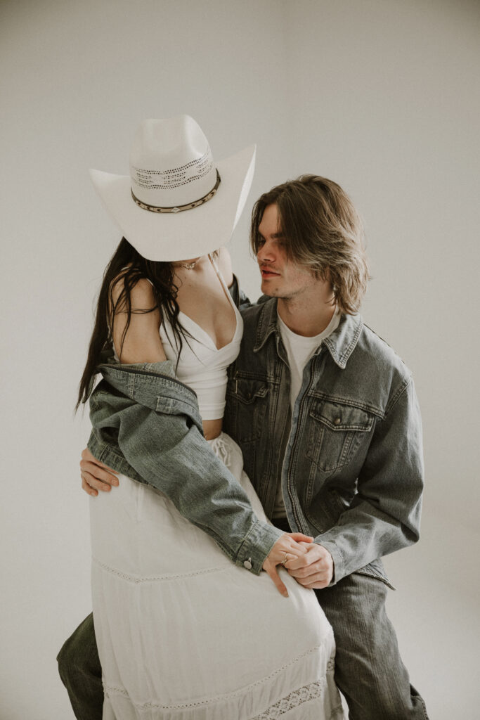 Couples photos in a studio