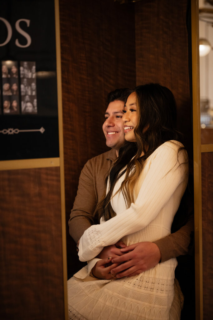 Engagement Photos in a Hotel Lobby