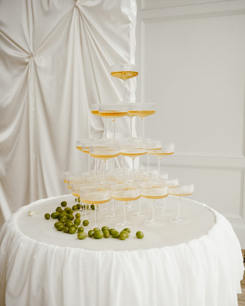 Wedding champagne tower