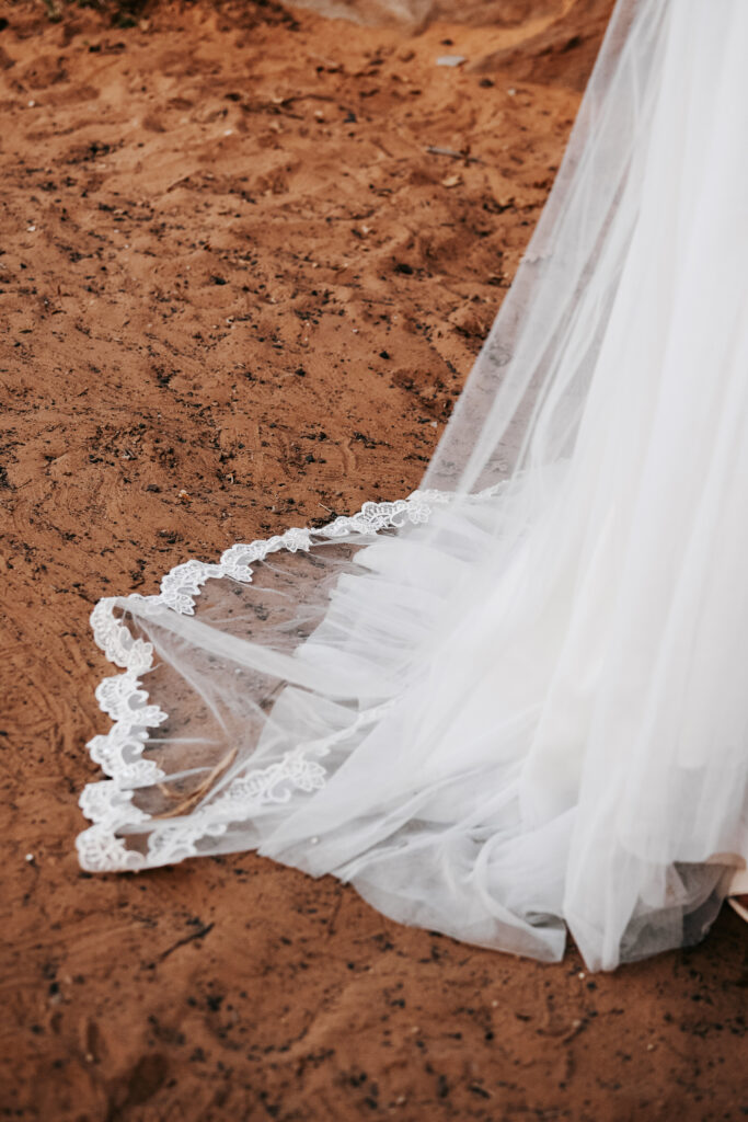 Elopement dress with long train