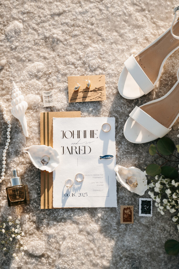 Wedding Flat lay for a couple who is Eloping at the Salt Flats in Utah