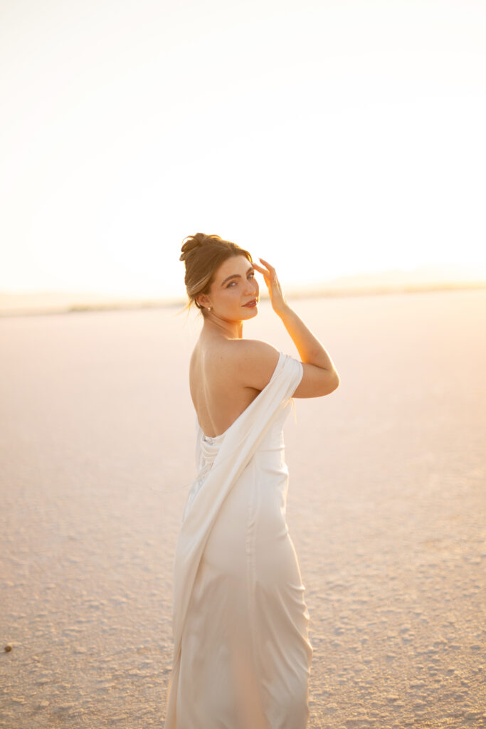 Golden hour bridal photos