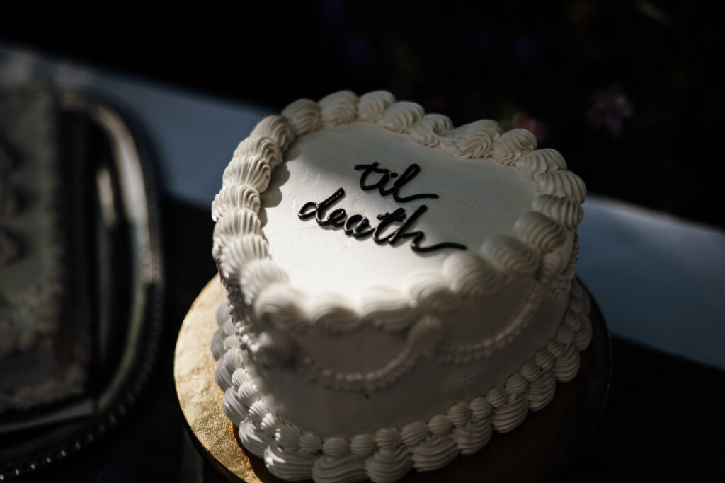 Heart shaped wedding cake