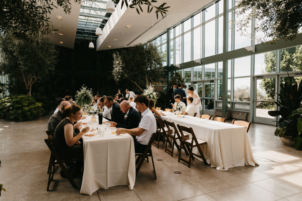 wedding reception space in a greenhouse in Utah