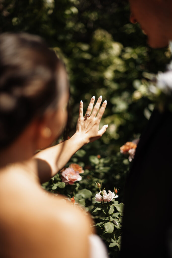 Wedding ring photos in direct sunlight