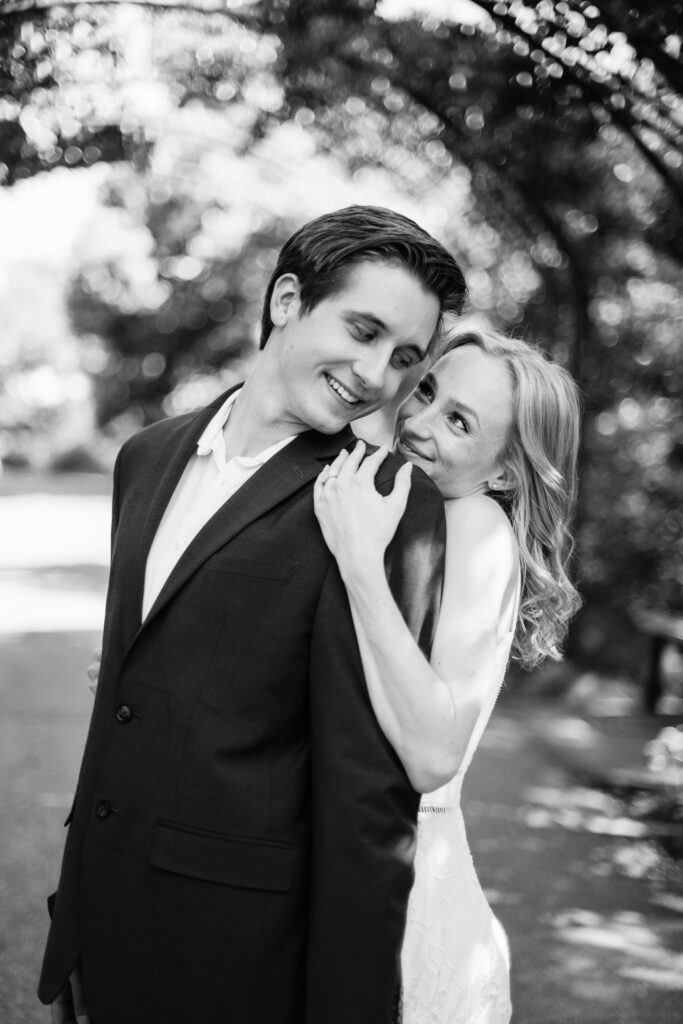 Couples session after a surprise proposal at Red Butte Garden in Salt Lake City.