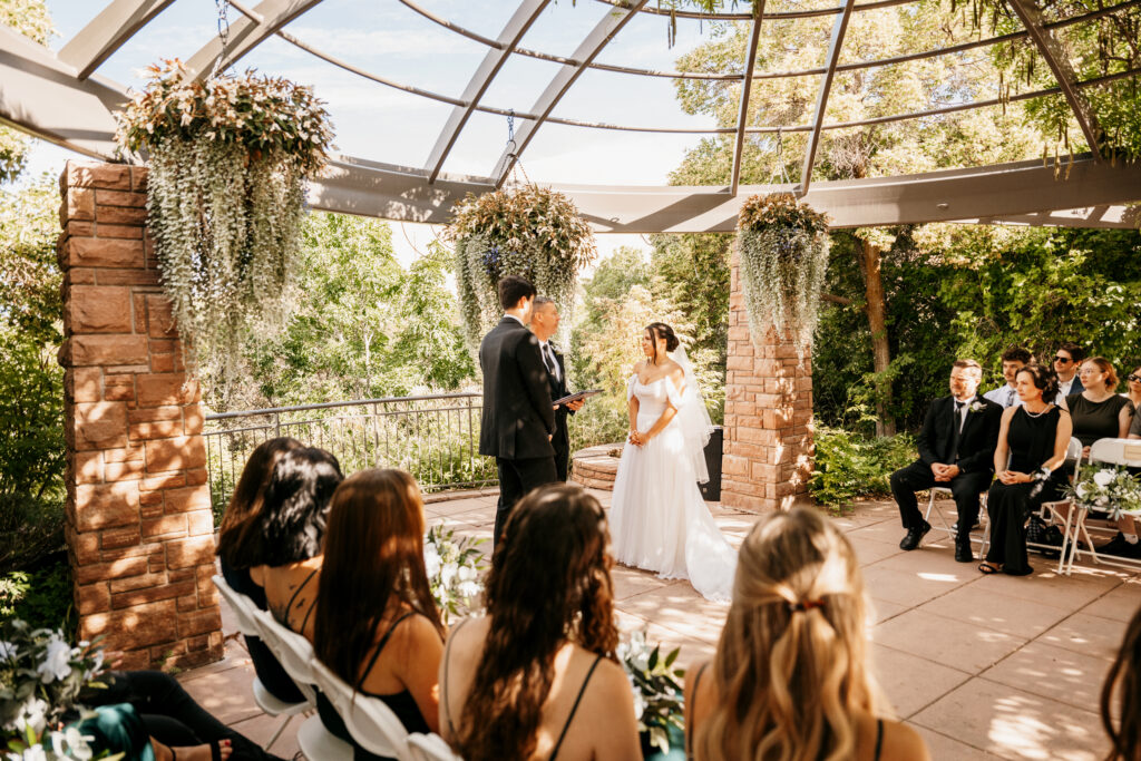 Red Butte Garden outdoor wedding space with around 50 guests