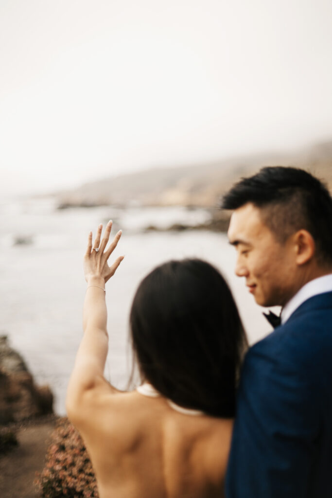 Bride and groom eloping in Big Sur California.