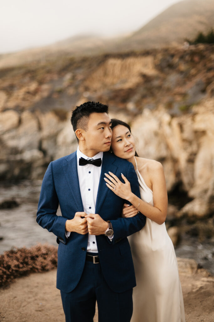 Bride and groom eloping in Big Sur California.