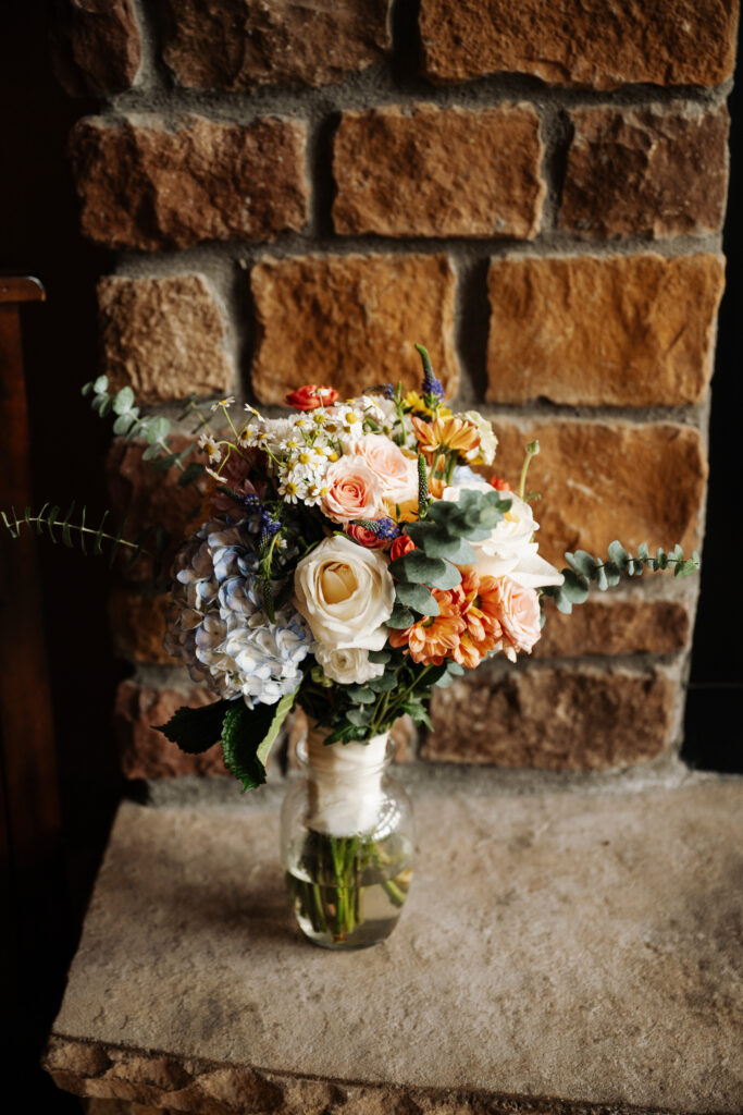 Rustic wedding flower bouquet