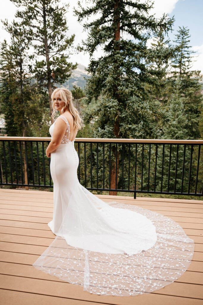 Wedding dress with long train 