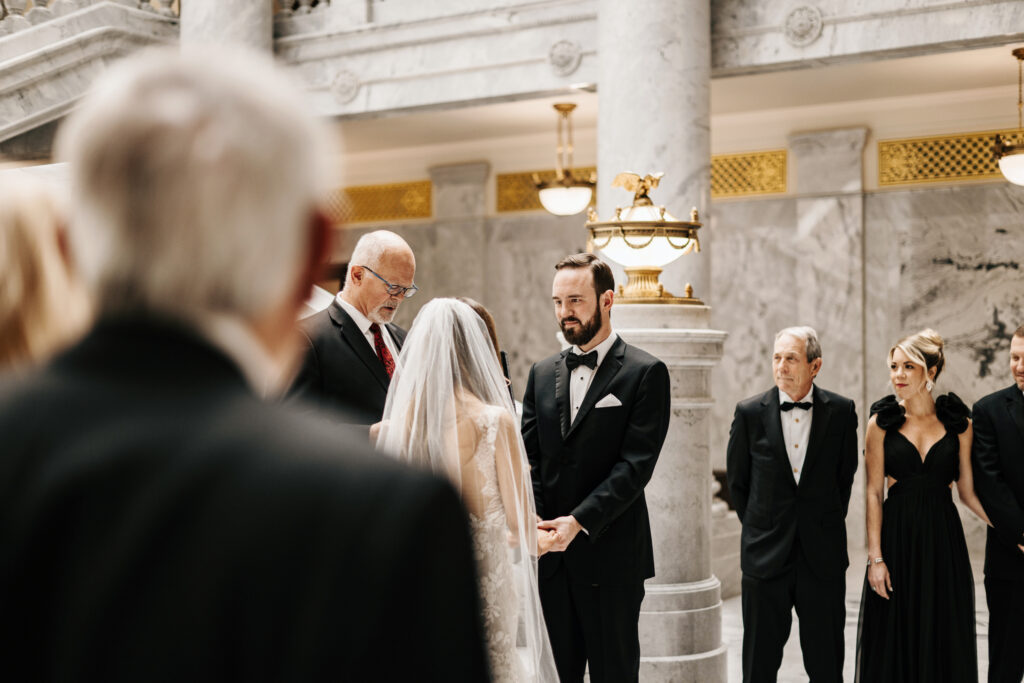 A Utah State Capitol building wedding day