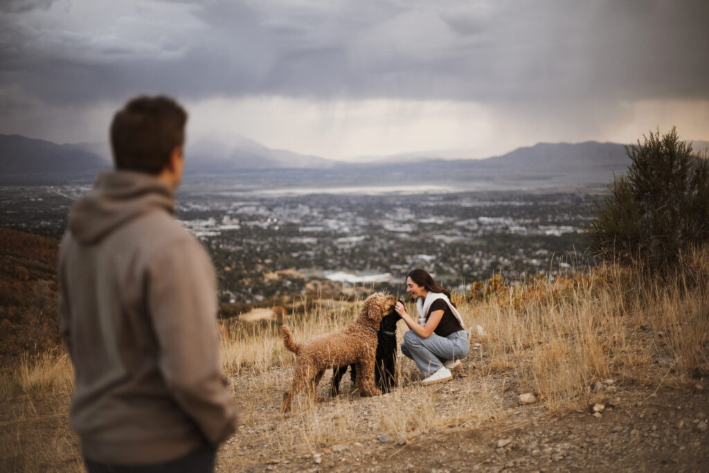 Fall Couples Session with 2 dogs