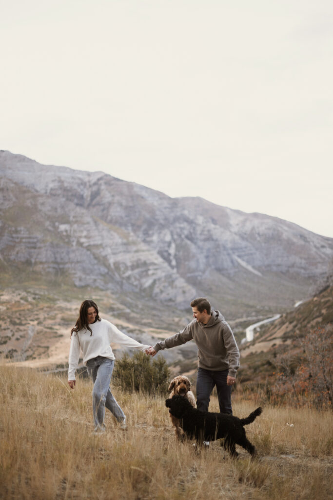 Fall Couples Session with 2 dogs