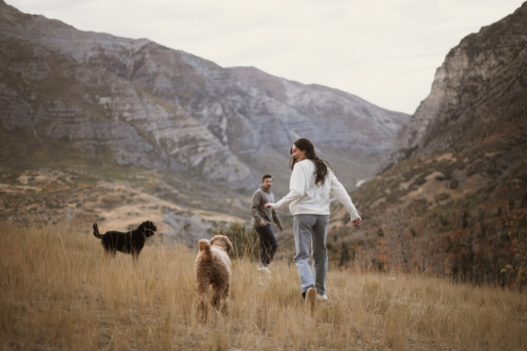 Fall Couples Session with 2 dogs