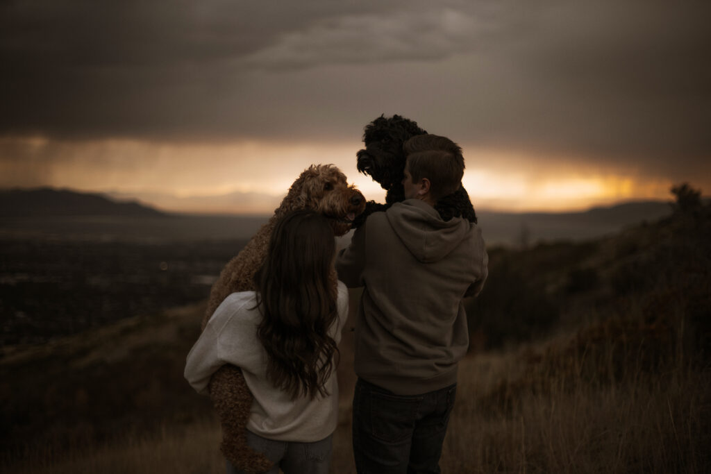 Fall Couples Session with 2 dogs