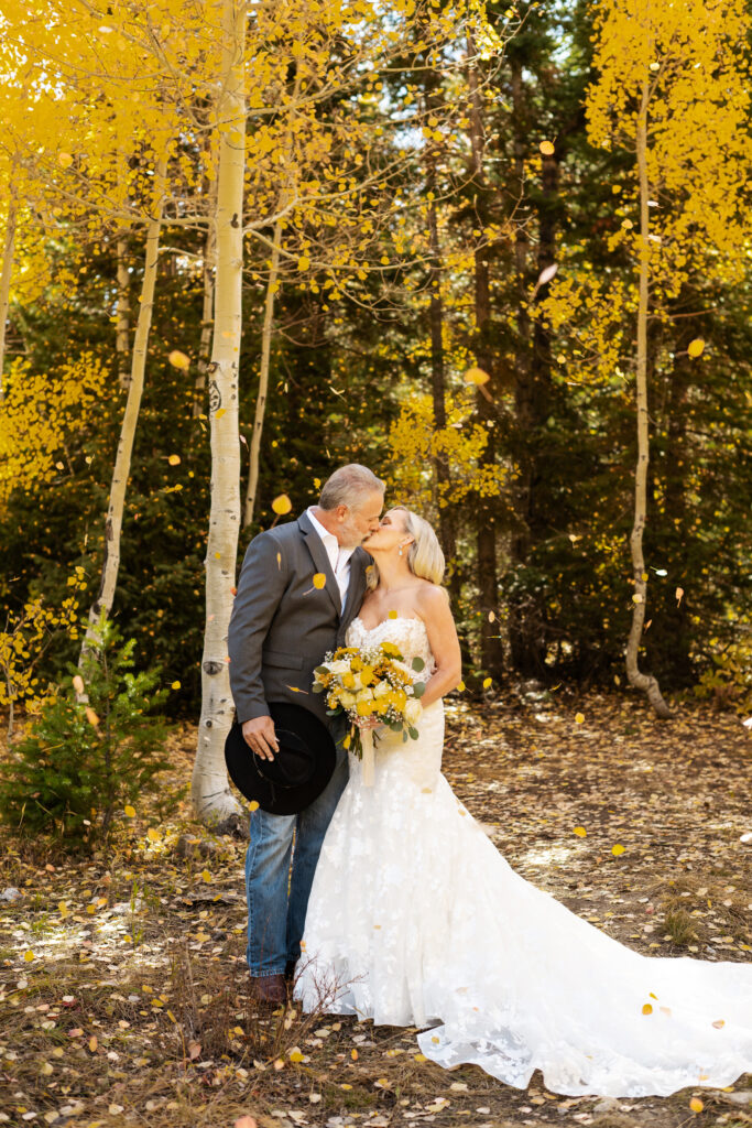 Bride and Groom Eloping in Salt Lake City Utah at Jordan Pines Campground in Big Cottonwood Canyon