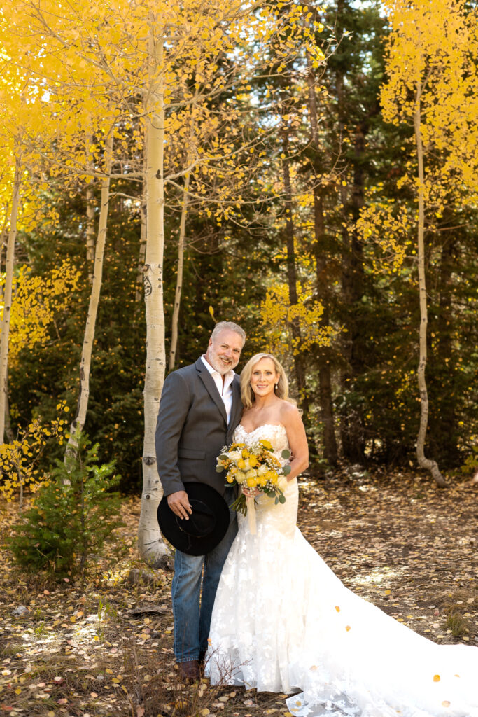 Bride and Groom Eloping in Salt Lake City Utah at Jordan Pines Campground in Big Cottonwood Canyon