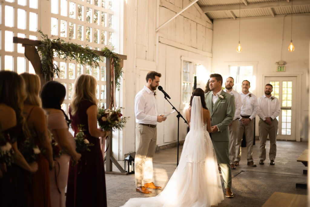 Bride and Groom Getting Married at The White Shanty