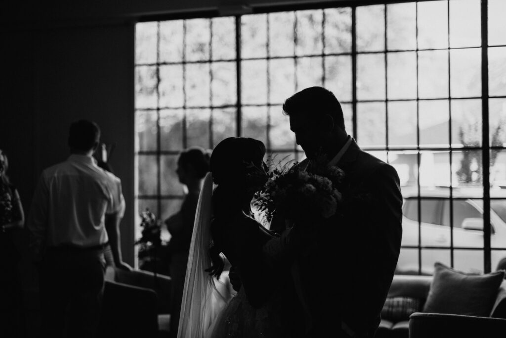 Bride and Groom Getting Married at The White Shanty