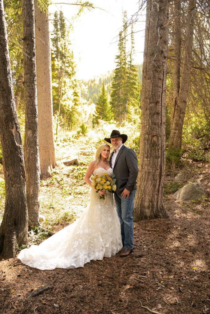 Bride and Groom eloping in Big Cottonwood Canyon