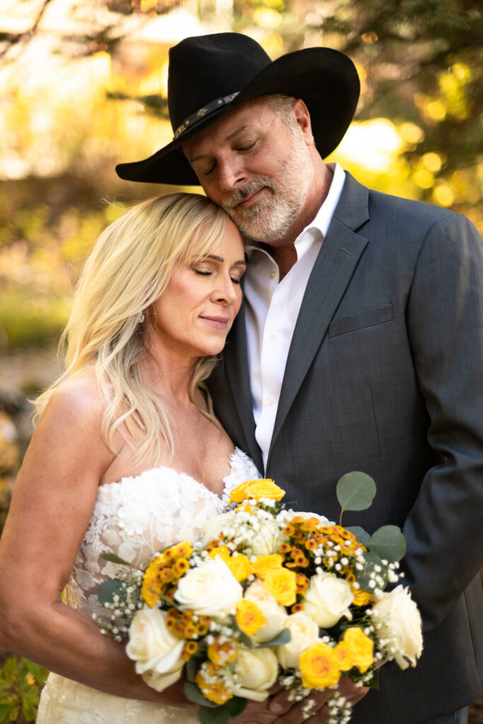 Bride and Groom eloping in Big Cottonwood Canyon