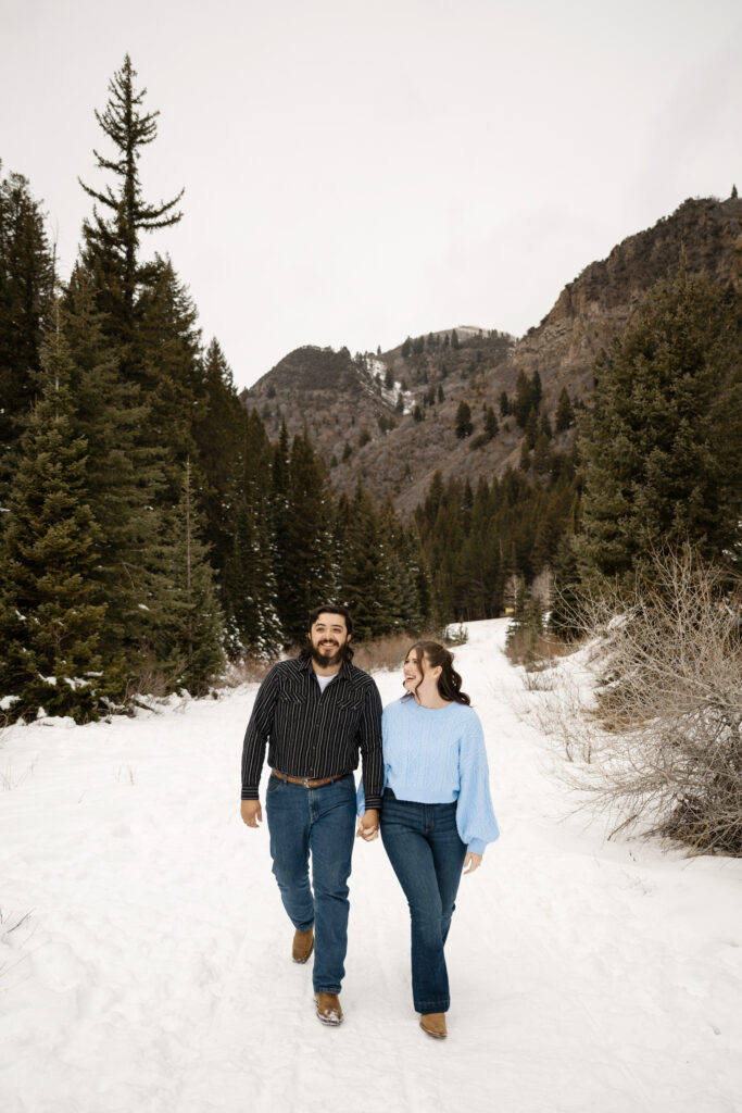 Winter Engagement Session at Jordan Pines Campground