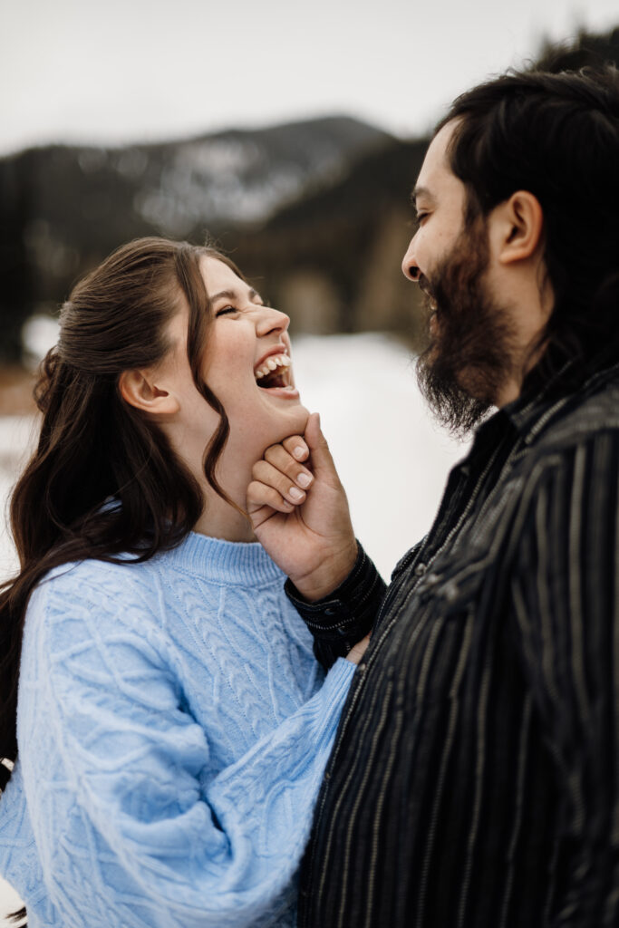 Winter Engagement Session at Jordan Pines Campground
