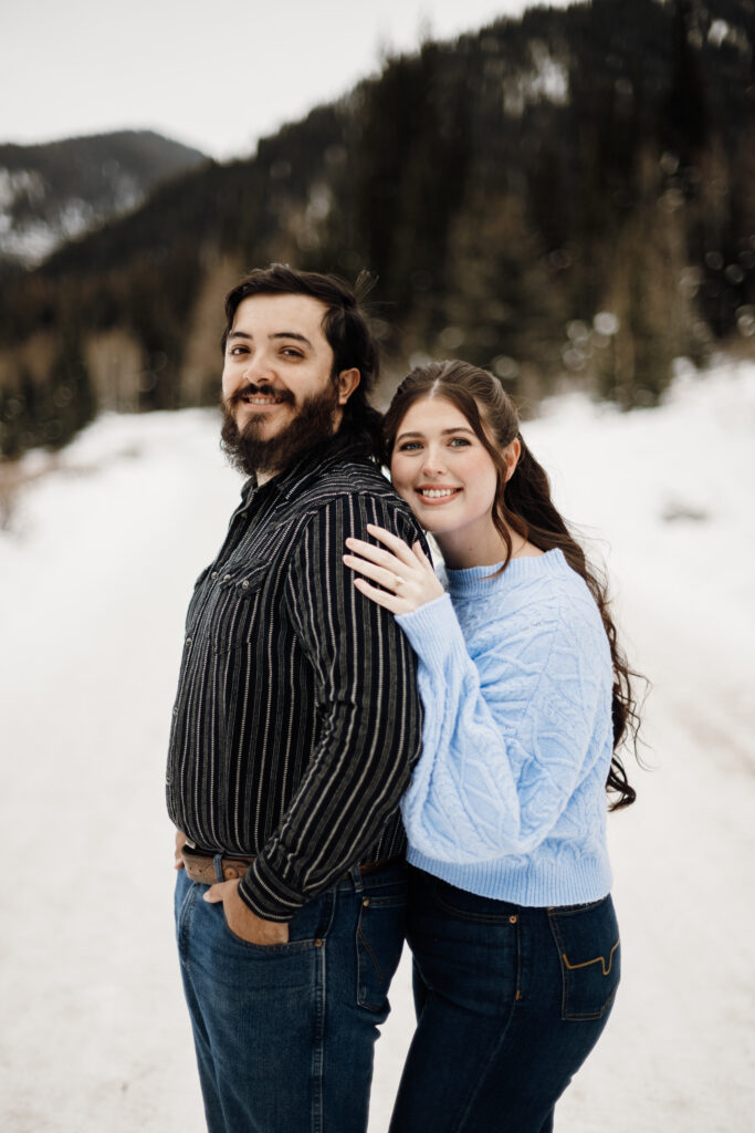 Winter Engagement Session at Jordan Pines Campground