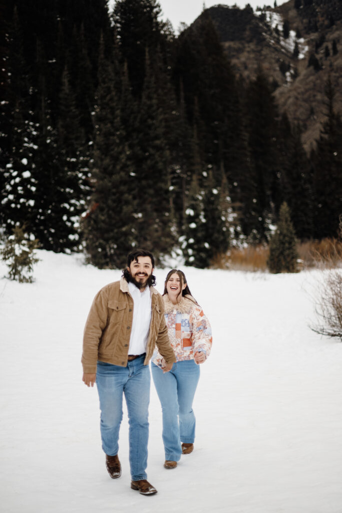Winter Engagement Session at Jordan Pines Campground