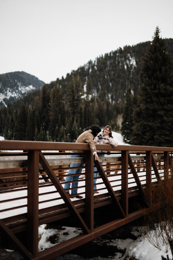 Winter Engagement Session at Jordan Pines Campground in Utah