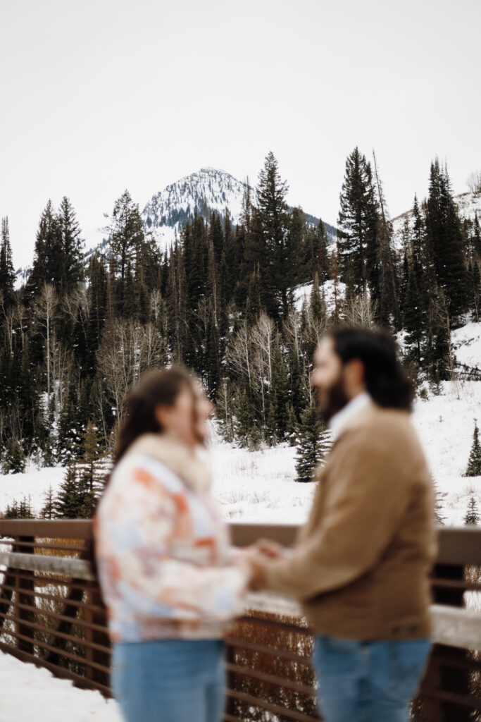 Winter Engagement Session at Jordan Pines Campground in Utah
