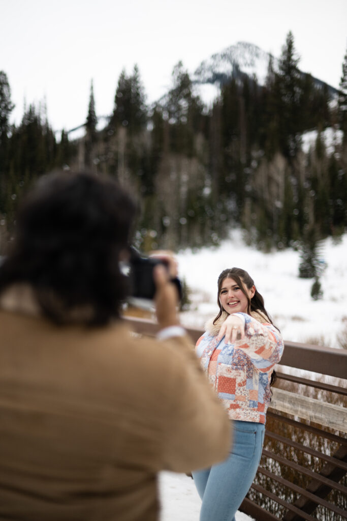 Winter Engagement Session at Jordan Pines Campground in Utah