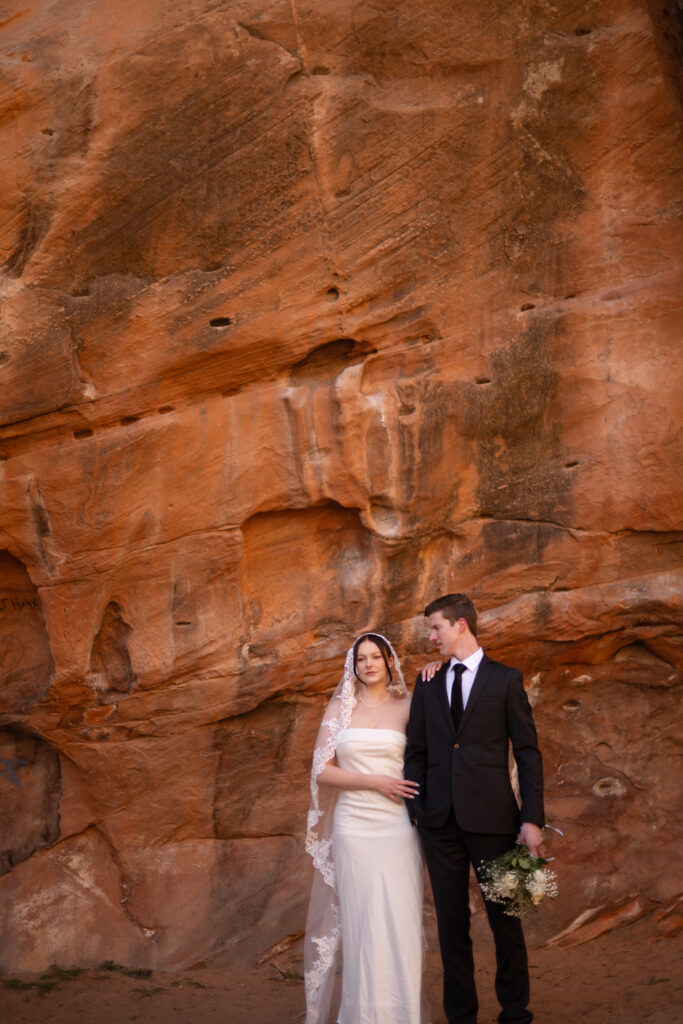 Bride and Groom Eloping in Southern Utah | Arches National Park | Moab | Zion Wedding