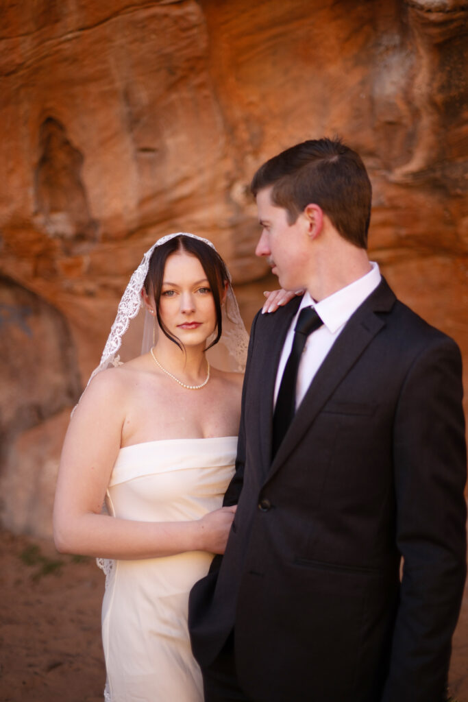 Bride and Groom Eloping in Southern Utah | Arches National Park | Moab | Zion Wedding
