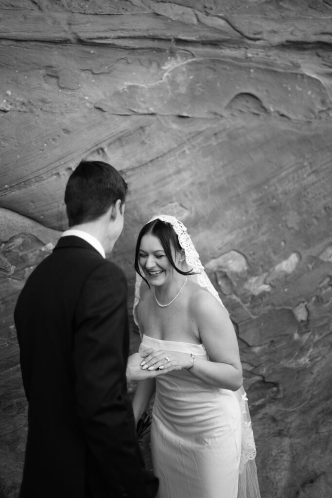 Bride and Groom Eloping in Southern Utah | Arches National Park | Moab | Zion Wedding
