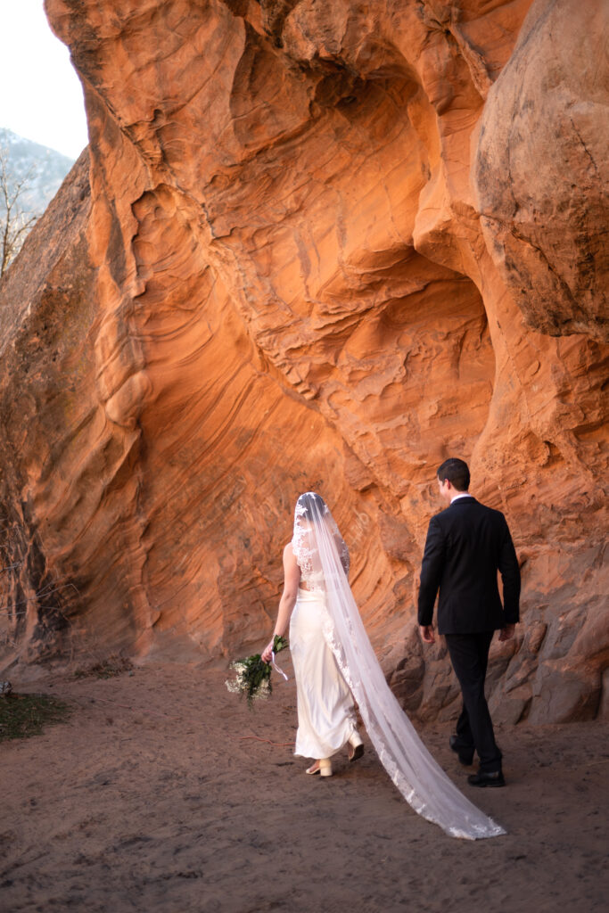 Bride and Groom Eloping in Southern Utah | Arches National Park | Moab | Zion Wedding