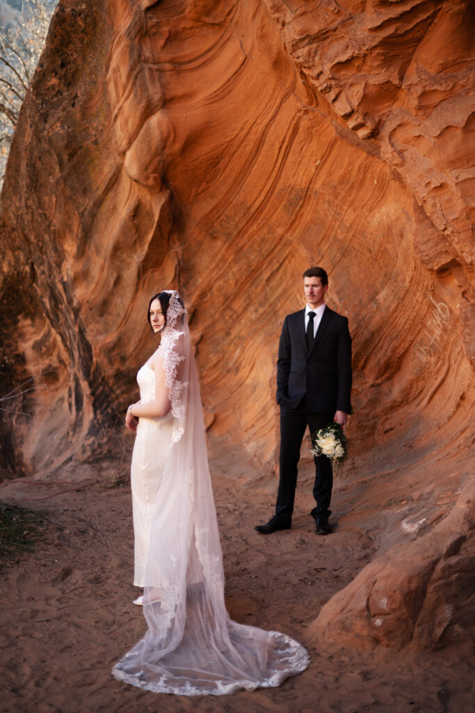 Bride and Groom Eloping in Southern Utah | Arches National Park | Moab | Zion Wedding