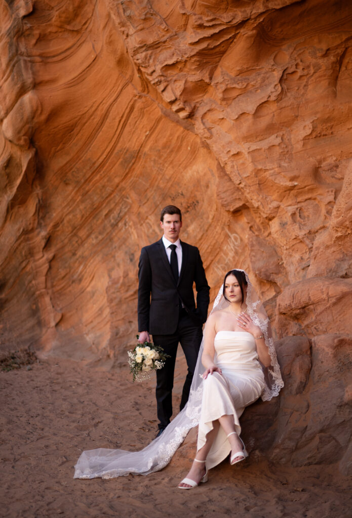 Bride and Groom Eloping in Southern Utah | Arches National Park | Moab | Zion Wedding