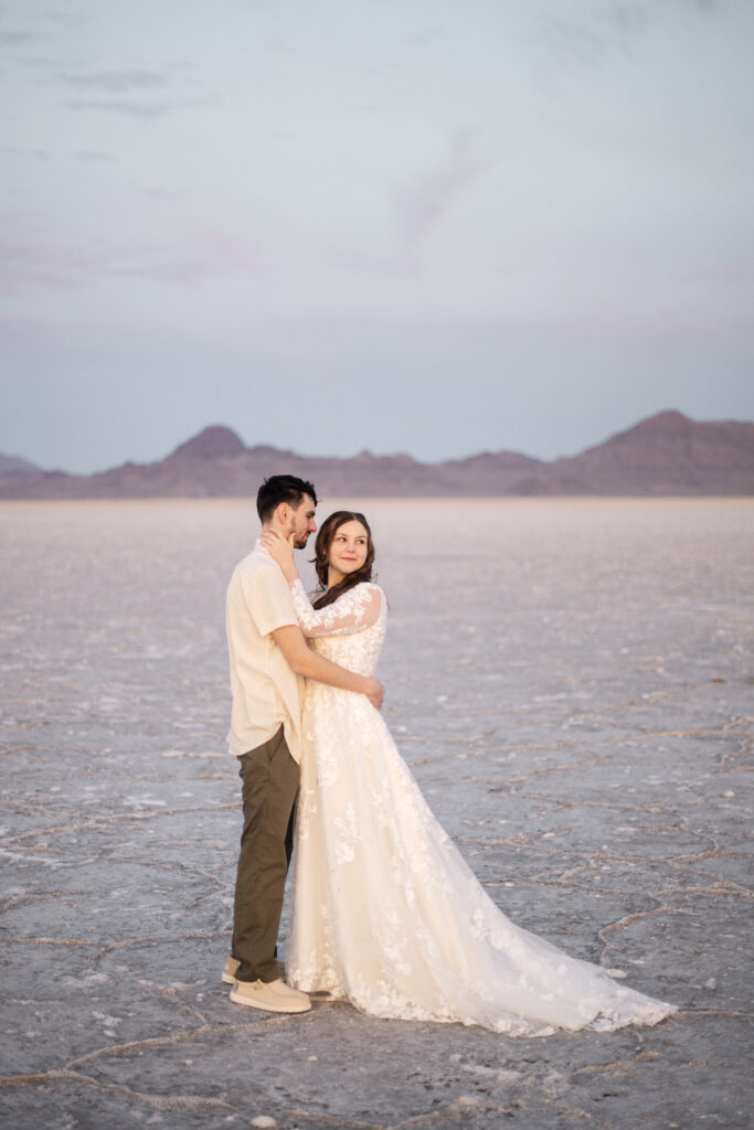 Bridal Photos at the Bonneville Salt Flats