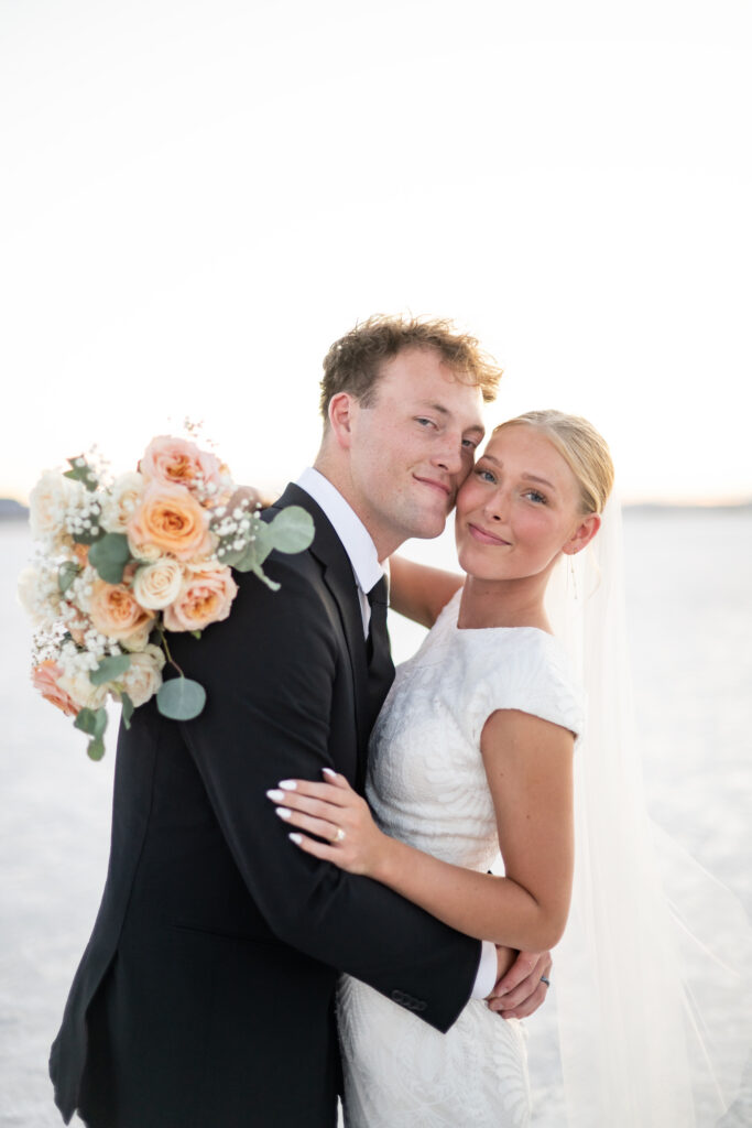 Bonneville Salt Flats wedding photographer capturing candid elopement moments in Utah