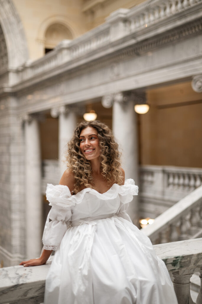 Utah State Capitol Bridals. One of the best Salt Lake City locations for timeless, elegant, and romantic wedding portraits.